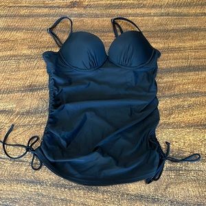 Black size medium swim tankini “Love Your Assests by Sara Blakey, Spanx”